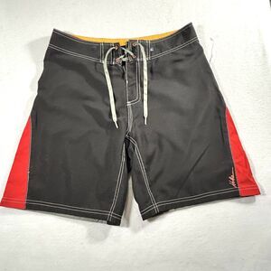 Hobie by Hurley Board Shorts Black And Red Lace Up Front